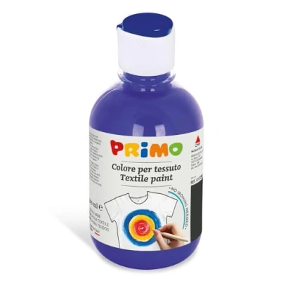 Imagen de PRIMO Colores Permanentes para Telas en Botella de 300 ml, Acrílicos Vivos y Cubrientes Niños +4 Años Adultos, Pintura Ideal Camisetas, Bolsos, Jeans, Zapatos Más