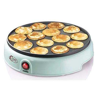 Imagen de Bestron Poffertjes Maker in Retro Design, Mini Pancake Maker, con revestimiento antiadherente, Sweet Dreams, 800 W, Color: Verde