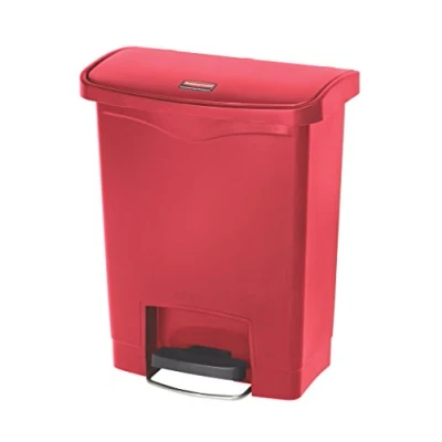 Imagen de Rubbermaid Slim Jim 1883564 Contenedor con pedal frontal, capacidad de 30 l, rojo