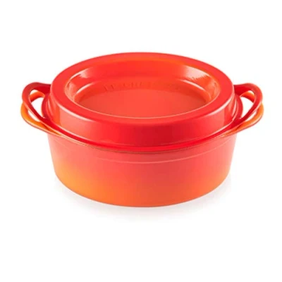 Imagen de Le Creuset Doufeu oval de hierro fundido, 32 cm, Apto para todas las fuentes calor, incluso inducción, Volcanico, 25084320902460