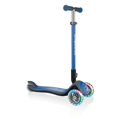 Imagen de Globber Patinete Unisex Juvenil Elite Deluxe Azul Marino con Ruedas Luminosas, Talla única (444 400)