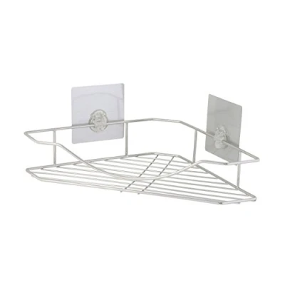 Imagen de axentia baño de Nivel Estantería Niza Acero Inoxidable en Plata, Accesorios baño, Accesorio con Dos Pegatinas para fijación, Capacidad Carga 5 kg