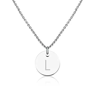 Imagen de GOOD.designs ® Collar de letras para señoras I nombre con letra en plata mujer inicial (L)