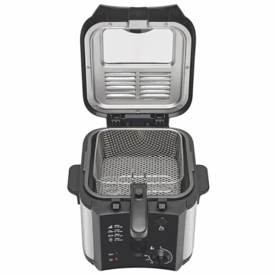 Imagen de Brandt FRI30X Freidora clásica 2,5L aceite Tanque y tapa extraíbles Capacidad 1 kg de patatas fritas 1600W Hubuey control Termostato ajustable 130 a 190C Filtro metálico antigrasa
