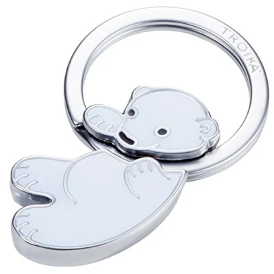 Imagen de TROIKA polar Baby NG KR8 03/MA Llavero de oso Nacional Geographic Metal fundido/esmalte Cromado Blanco original, plata, 55 x 23 6 mm, Clásico