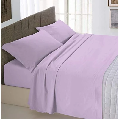 Imagen de Italian Bed Linen MAX Juego de sábanas Natural Color, Algodón, Lila, Doble