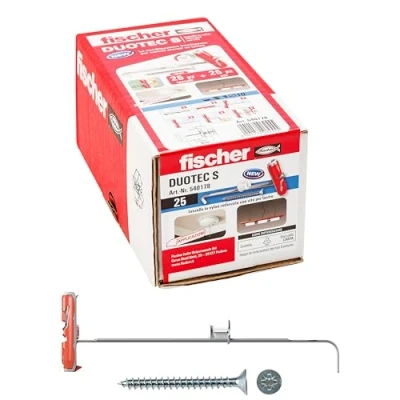 Imagen de fischer Tacos para yeso Duotec S con tornillo, Gris, 10 mm vite