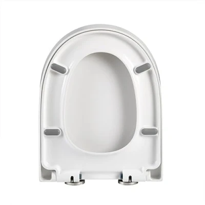 Imagen de Flipped Warmth Tapa De WC, Asiento Para Inodoro En Forma D, WC Universal Bisagras Ajustables, Cierre Suave, Liberación Rápida, Fácil Limpiar, Blanco D,02C 36.5 * 45cm