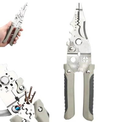 Imagen de Akayoo 1PCS Multifunctional Wire Stripper Crimper Cable Cutter Pliers,Wire Twisting Tool,Professional Electrical Stripping Tool,Special for Electrician