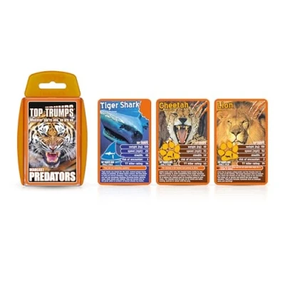 Imagen de Top Trumps Deadliest Predators Classic Card Game, aprende datos sobre el Gran Tiburón Blanco, Dragón de Komodo y la Cobra Rey en este paquete educativo, regalo juguete para niños niñas a partir