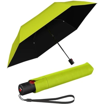 Imagen de Knirps Paraguas de bolsillo Ultra U.200 Medium Duomatic encendido automático resistente a las tormentas al viento, Lima con protección UV y contra el calor, 95 cm
