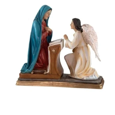 Imagen de DRW Figura Anunciacion de la Virgen Resina Pintada a Mano 20 cm