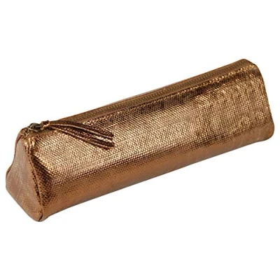 Imagen de Clairefontaine 410030C Estuche Slim Kleo Pathra 19,5 x 2,5 4 cm, piel de cordero, bronce
