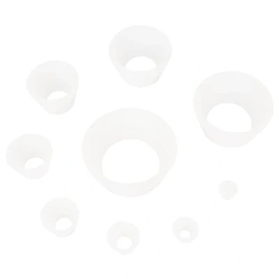 Imagen de Labasics Conos de Adaptadores Filtro, Cuello Cónico Duradero Tapón Silicona Juego Matraz Embudo Buchner, Resistencia al Desgaste Superficie Lisa, Paquete 9, Blanco