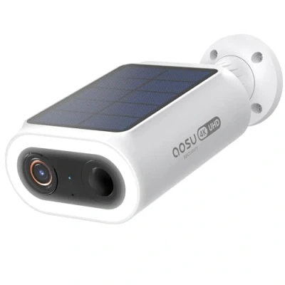 Imagen de AOSU Cámara de vigilancia 4K 8 MP, batería solar exterior [2025 nueva única 4K, placa integrada] Inalámbrica Detección IA Persona Coche Pet Fence Protección Luz y Sonido Alarma Audio
