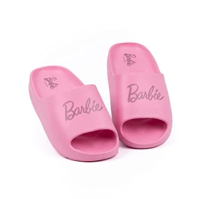 Imagen de Barbie Sliders Mujer Sandalias con el logotipo de la muñeca icónica rosa para damas Beachwear Swimwear Zapatos verano