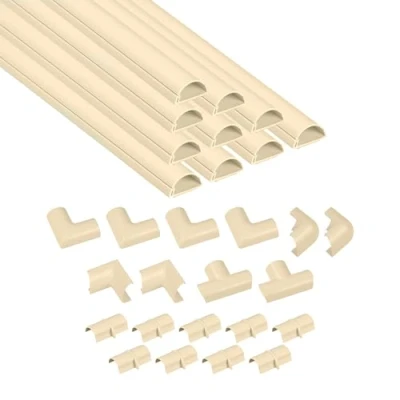 Imagen de D Line Mini 3015M 400, Canaletas adhesivas para cables, Solución organizar, proteger y cubrir cables 10x 30mm (anch.) x 15mm (alt.) 40 cm longitudes (4 metro) Magnolia