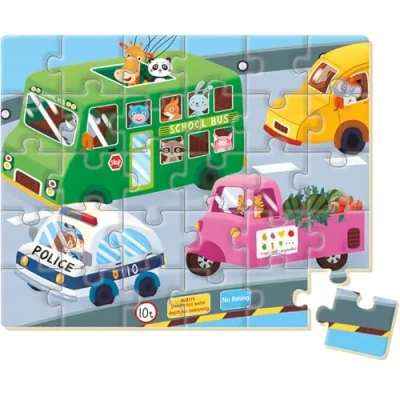 Imagen de Dohe Educa Puzzle Progresivo Infantil 30 Piezas de Cartón, Temática Vehículos, Rompecabezas para Niños 3 4 Años, Material Educativo