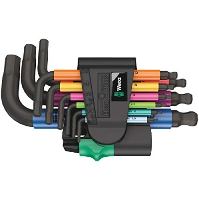 Imagen de WERA 05133164001 950/9 Hex Plus Multicolour 2 Juego de llaves acodadas métricas, BlackLaser