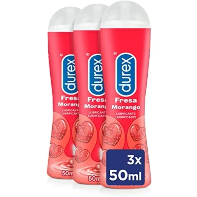 Imagen de Durex Lubricante Sabor y Aroma Fresa de Base Agua 3x50ml