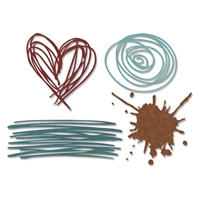 Imagen de Sizzix Thinlits Troqueles 4PK Scribbles &amp; Splat