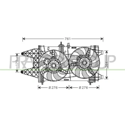 Imagen de PRASCO FT133F006 Ventilador de Radiador 276 120 160 FIAT: Punto II Hatchback