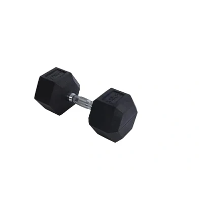 Imagen de Endless Pair of 15 Kg (2 * 33 LB) Hexagon Rubber Coated Dumbbell Black Material: Iron and Perfect for Bodybuilding, Fitness, Weight Lifting Training at Home or Gym