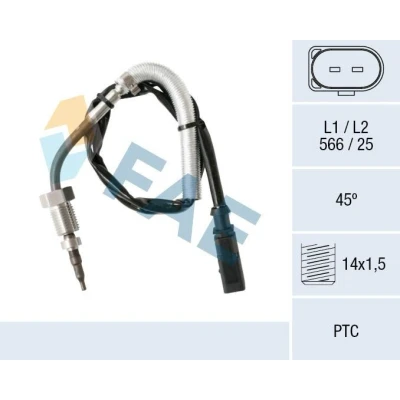 Imagen de FAE 68007 Sensores de turbocompresor escape SEAT: Leon III Hatchback, VOLKSWAGEN: Golf 7, AUDI: A3 Sportback