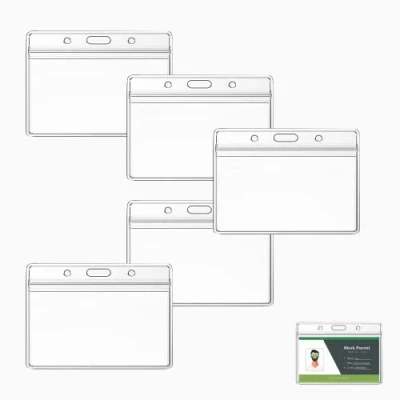 Imagen de CCLKHY 5 Piezas Funda de Tarjeta, Tarjetero Transparentes Impermeable, Tarjeta Crédito, Titular La Insignia, ID Plástico Tarjetero, Personal, Exposiciones