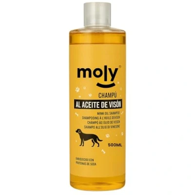 Imagen de MOLY Champú para Perros al Aceite de Visón 500ml Champu Concentrado Pelo Brillante y Suave Adaptado PH Ideal Yorkshires