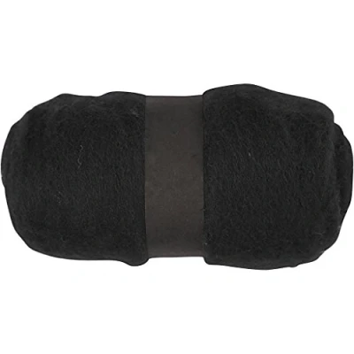 Imagen de Lana cardada, negro, 100 g