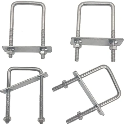 Imagen de Perno en U cuadrado M6 Pernos 4 piezas de Acero Inoxidable 304 con Tuercas Marco para Placa Soporte Poste Marinas Cuadradas