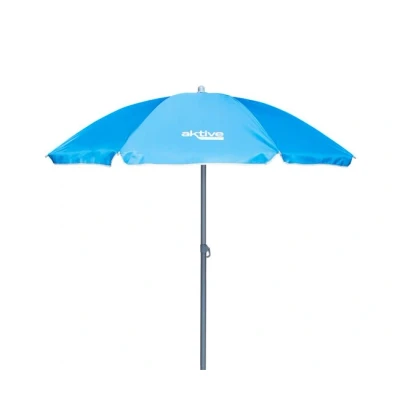 Imagen de AKTIVE 62237, Sombrilla de playa Ø180 cm inclinable c/protección UV50, Azul