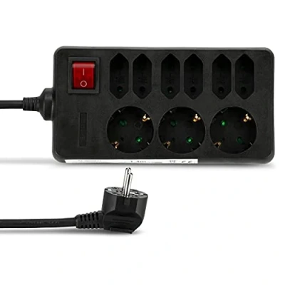 Imagen de Rev Socket Line 9 fold 1,4 M With Switch Black