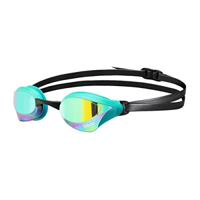 Imagen de Arena Gafas de natación unisex Cobra Core Swipe antivaho para hombres y mujeres, lente espejo policarbonato, esmeralda pavo real