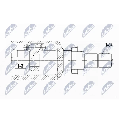 Imagen de NTY NPW DW 021 Junta Homocinética lado de engranaje, Eje delantero, derecha CHEVROLET: Cruze Berlina, Hatchback