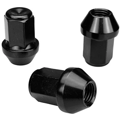 Imagen de 20 tuercas de rueda negras. Rosca M12 x 1,5 Longitud la varilla: 34 mm. Cono: 60, SW19