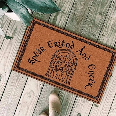Imagen de NA Felpudo Entrada casa felpudos Originales Alfombra Habla Amigo y entra El señor de los Anillos Regalos Decoracion Hogar