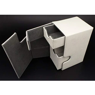 Imagen de docsmagic.de Premium Magnetic Tray Box (100) White + Deck Divider MTG PKM YGO Caja Blanco