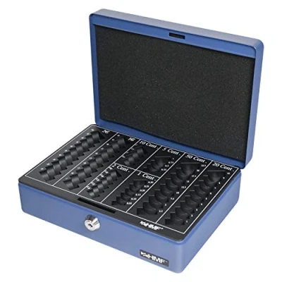 Imagen de HMF 208 05 Caja de caudales, para monedas 25 x 18 9 cm, azul