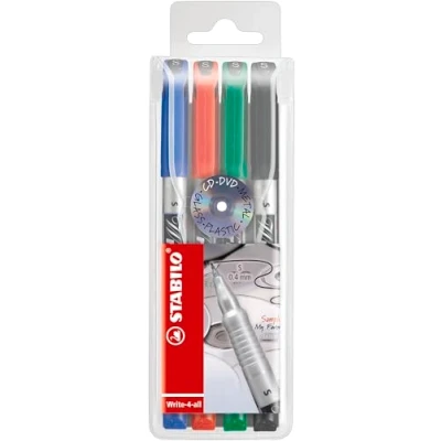Imagen de Marcador permanente STABILO Write 4 all Caja con 10 unidades Punta superfina Estuche colores