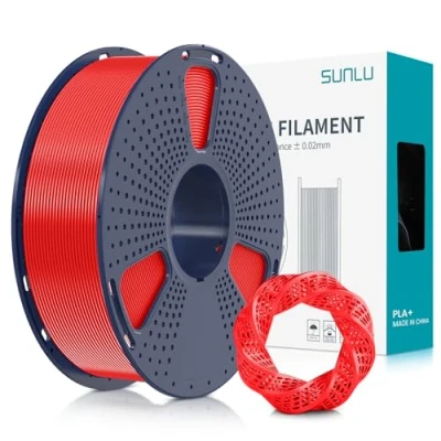 Imagen de SUNLU Filamento PLA+ 1.75 mm, para impresora 3d PLA Plus 1KG，Mejora de la resistencia,Neatly Wound, impresión PLA+, Precisión dimensional +/ 0.02mm, Rojo