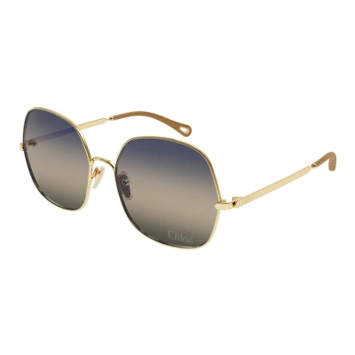 Imagen de CHLOÉ Gafas de sol goldcoloured/blue, Mujer, Talla: 60, Gold coloured/blue