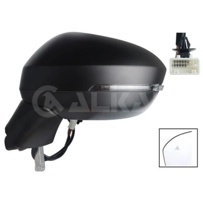 Imagen de Espejo retrovisor Alkar 9043663 izquierda imprimado eléctrico calefactable, abatible eléctricamente, convexo para vehíc. con volante a la