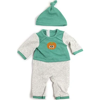 Imagen de Miniland Pijama FRÍO Verde Rayas Vestido para muñecos de 40cm, Color, 38 40 cm 31551