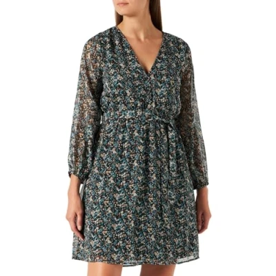 Imagen de ONLY Onlcera Vestido Corto 3/4 Wvn Noos Mini, Bálsamo Green/AOP: Fall Ditsy, XS para Mujer