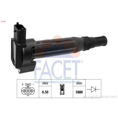 Imagen de FACET 9.6509 Bobina de encendido CITROËN: C3 II, DS3 Hatchback, C4 II Cactus, PEUGEOT: 308 208 I 2008 Familiar