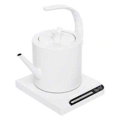 Imagen de hervidor de agua eléctrico inteligente, 1 L, con control 7 tempos y base, 1000 W, cuello cisne, para oficinas, hoteles, apartamentos, color blanco