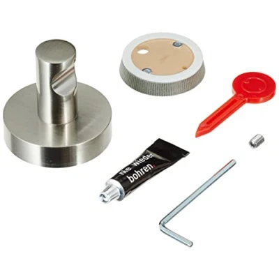 Imagen de tesa Powerbutton Gancho Adhesivo Redondo Montaje sin Taladrar Fijación Extrafuerte con soporte hasta 8 kg Tecnología 48 x 49 mm Mate