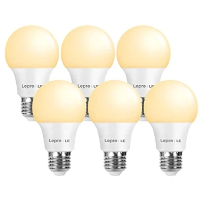 Imagen de Lepro Bombilla LED E27, Luz Cálida 2700K 8.5W, 806lm, Equivalente a 60 W Convencional, E27 Cálido, Ahorro de energía, Casquillo Gordo Pack 6